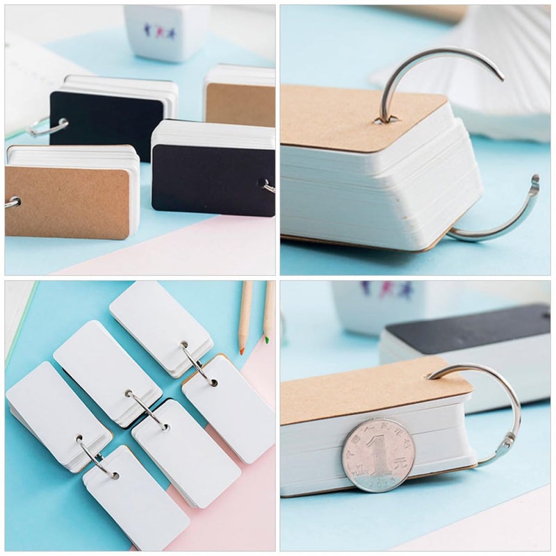 8Pcs Blank Flash Cards Set 7X4CM Portable Memory Ring For English Words Learning - Image 5