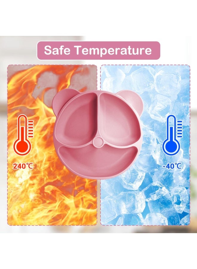 Bukela Baby Feeding Set, 8 Pcs Baby Tableware Set, Food grade Silicone Squirrel Baby Cutlery and Plates Set, Non-Slip Infant Dinnerware Set, Baby Self Feeding Utensils - Image 5