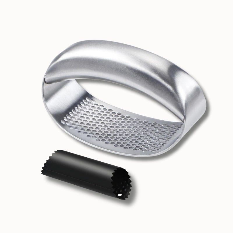 CLOVE Premium 188 Stainless Steel Garlic Press Rocker 100 AntiRust Dishwasher Safe Garlic Crusher with Silicone Garlic Peeler EasytoClean Mincer Chopper for Garlic Paste
