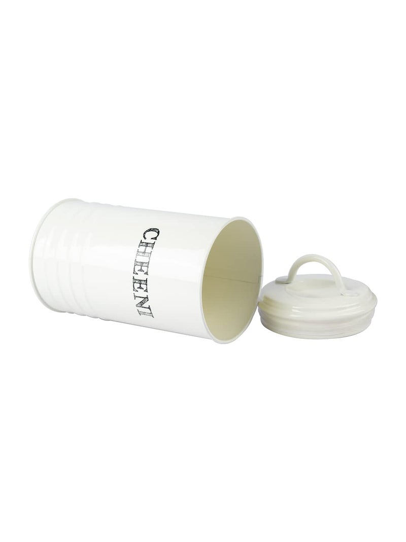 MARKET 99 Market99 Mild Steel Chini Storage Jar 1200ml Air Tight Containers for Kitchen Storage White Cylindrical Conister MultiPurpose Organizer Item Strong and LongLasting - Image 5