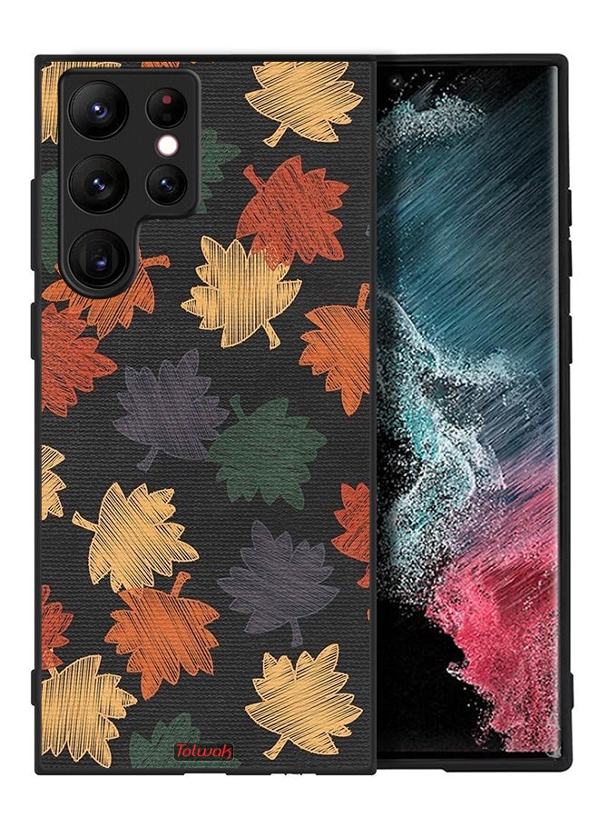 Tolwak Samsung Galaxy S22 Ultra 5G Protective Case Cover Autumn Leaves Art - Image 2