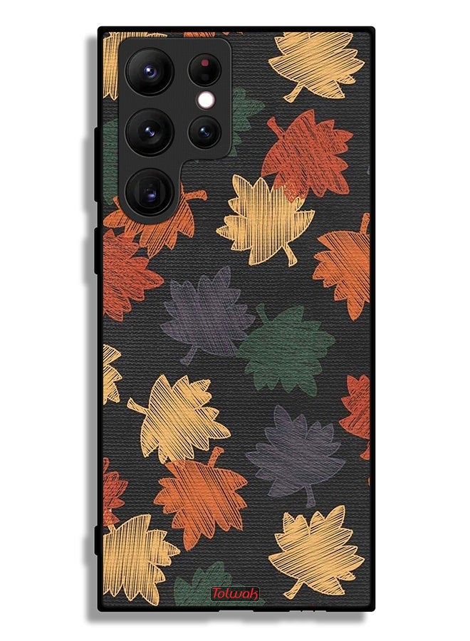 Tolwak Samsung Galaxy S22 Ultra 5G Protective Case Cover Autumn Leaves Art - Image 3