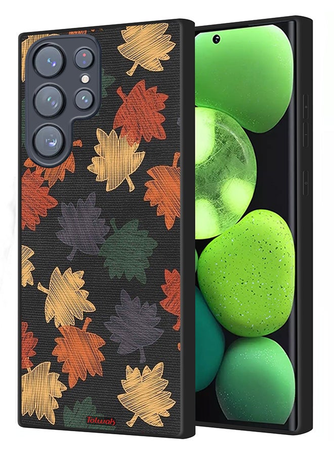 Tolwak Samsung Galaxy S22 Ultra 5G Protective Case Cover Autumn Leaves Art - Image 1