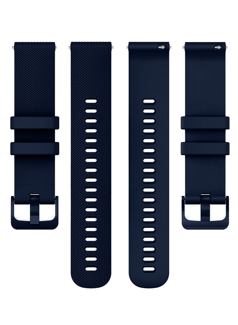 MARGOUN (For All Smartwatches 22mm) 2Packs, 22mm Silicone Straps Watch Band Strap for Huawei GT3 / Huawei GT3 pro/Huawei GT/Huawei GT 2 (46mm) Watch Band/Huawei Watch GT2 Pro Strap/Samsung Galaxy Watch 46mm / Galaxy Watch 3 45mm Grey Navy Blue - Image 5