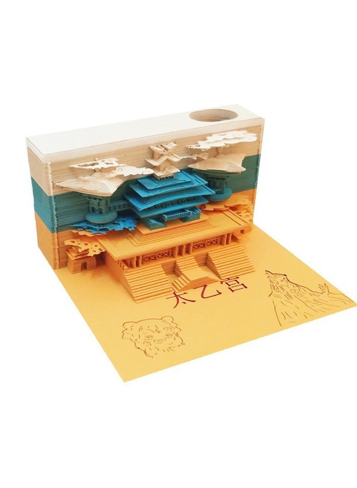 Generic Desktop Ornament Paper Carving, 3D Sticky Note Paper 