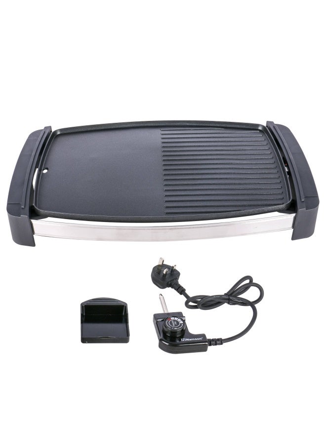 NAMSON Multipurpose Electric Grill Pan 2000W Na-7817 With Adjustable Temperature Controll And Cool Touch Handle |Non-Stick Coated | Removable Oil Tray - Image 2