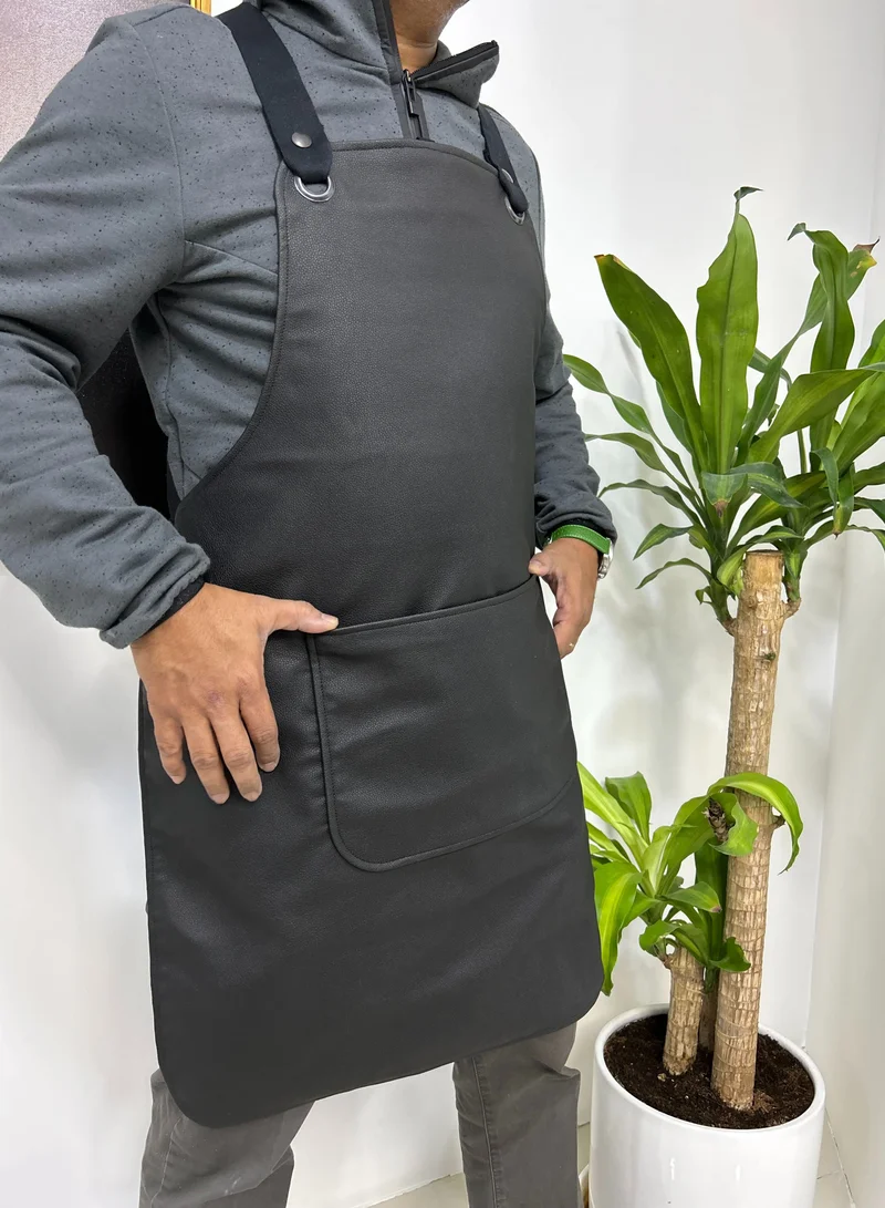 Yako & Co Vegan (Grained Leather Look)  Apron - Black Barley (Portugal)