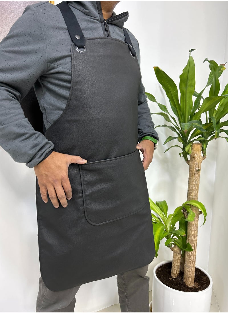 Yako & Co Vegan (Grained Leather Look)  Apron - Black Barley (Portugal)  - Image 4