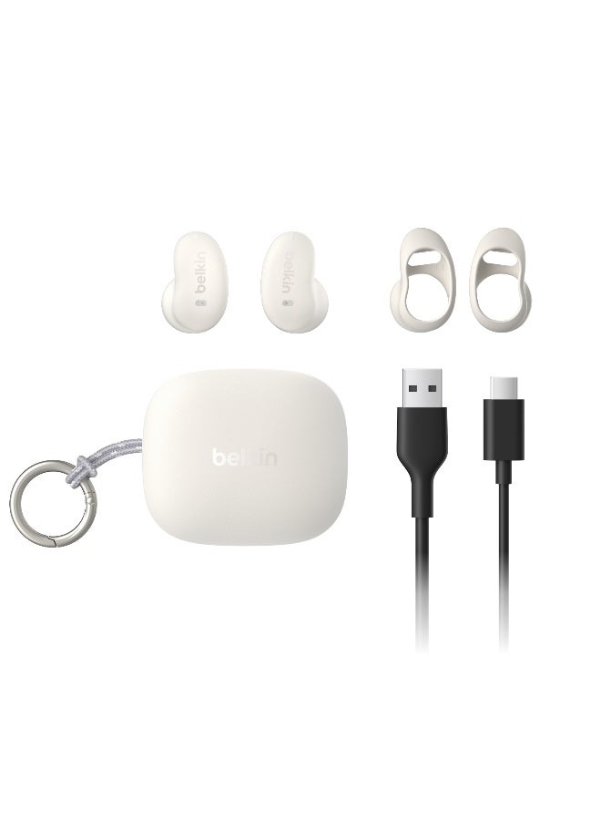 SoundForm Anywhere Wireless Earbuds, Bluetooth Earphones with Long-Lasting Comfort, IPX4 Waterproof Lightweight Earbuds for iPhone, iPad, Tablet, Laptop, Biking, Running & More - White
