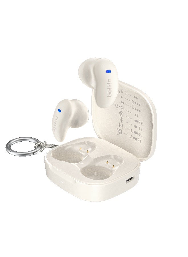 بيلكين سماعات الأذن اللاسلكية SoundForm Anywhere من Belkin، الخفيفة والمريحة بتقنية Bluetooth، ومقاومة للماء بمعيار IPX4 ومتوافقة مع iPhone وiPad والأجهزة اللوحية والكمبيوتر المحمول ومثالية للرياضات - أبيض - Image 5