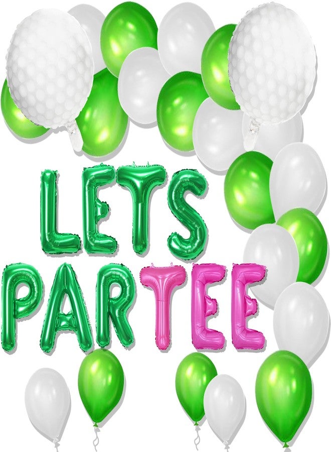 Roaring Good Time Let's Partee Time Golf Party Decorations Lets Partee Golf Decoration Lets Partee Banner Sport Themed Party Supplies Green Balloons Men Boys Party Balloons Decoration - Image 1