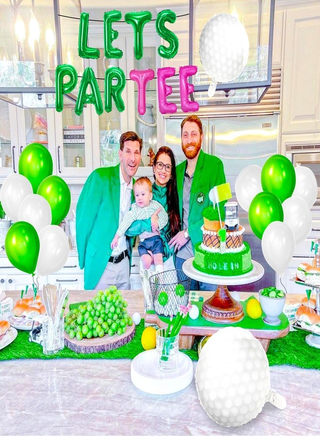 Roaring Good Time Let's Partee Time Golf Party Decorations Lets Partee Golf Decoration Lets Partee Banner Sport Themed Party Supplies Green Balloons Men Boys Party Balloons Decoration - Image 2