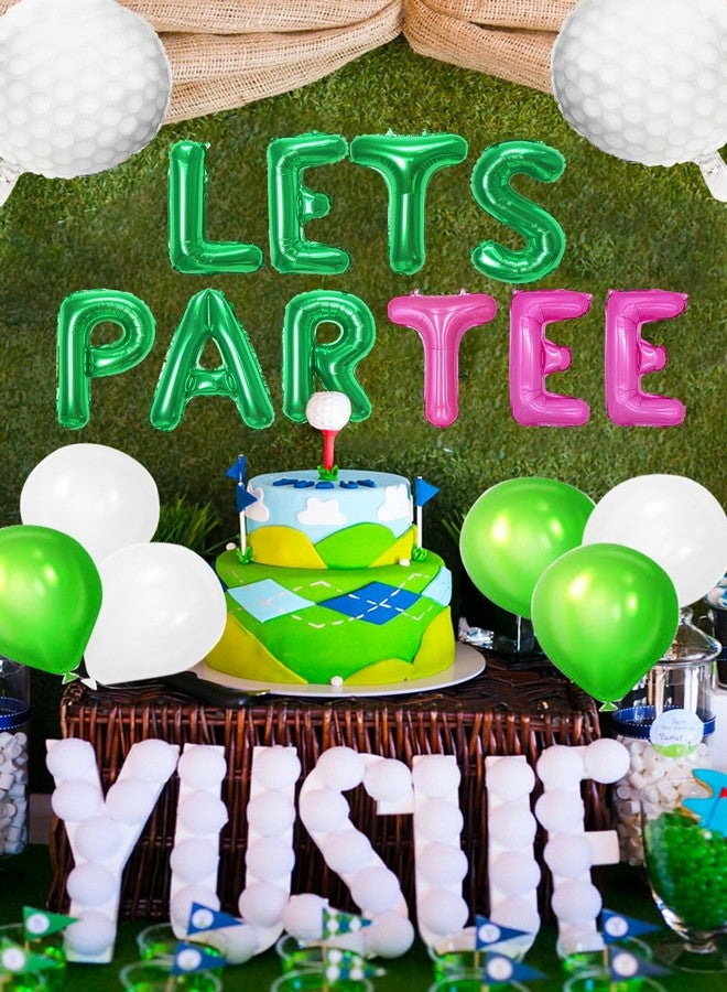 Roaring Good Time Let's Partee Time Golf Party Decorations Lets Partee Golf Decoration Lets Partee Banner Sport Themed Party Supplies Green Balloons Men Boys Party Balloons Decoration - Image 3