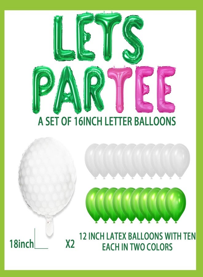 Roaring Good Time Let's Partee Time Golf Party Decorations Lets Partee Golf Decoration Lets Partee Banner Sport Themed Party Supplies Green Balloons Men Boys Party Balloons Decoration - Image 4