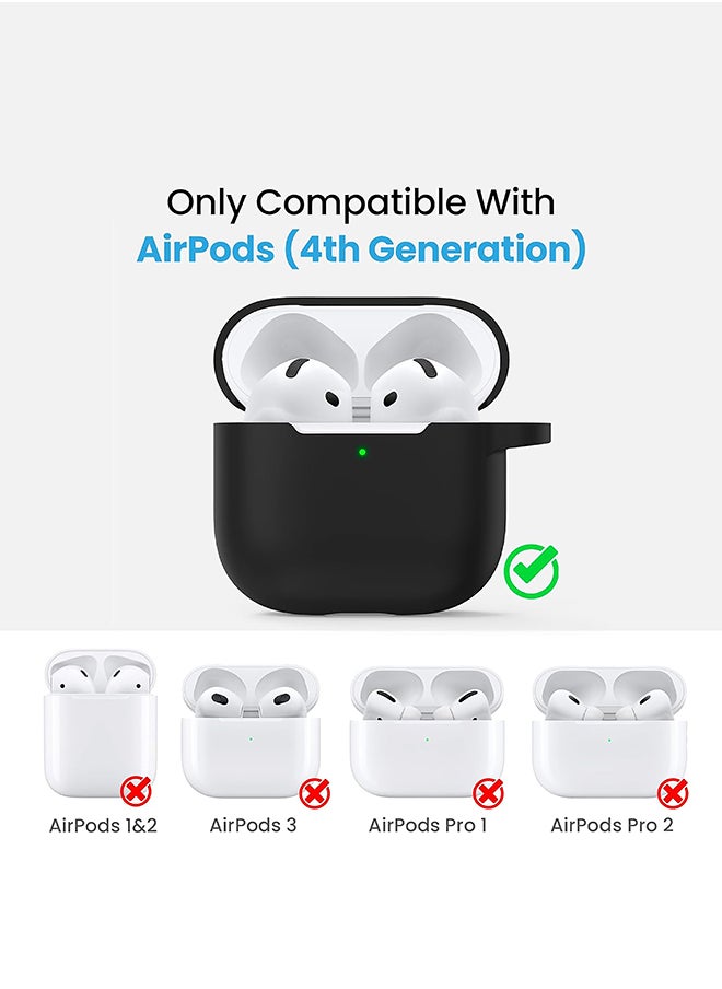 O Ozone For AirPods 4 Silicone Case Cover (2024) ,Full Body Protective Shock-Resistant Silicone Case Cover With Carabiner For Men & Women - Pink  - Image 2
