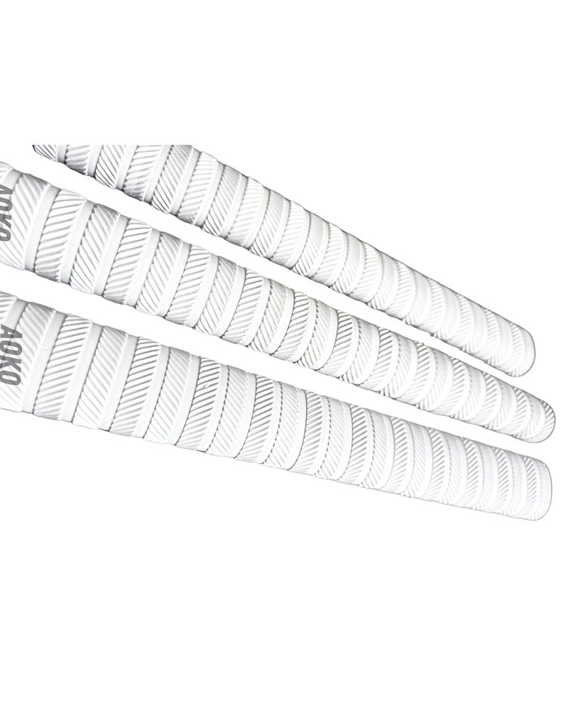 AOKO قبضات مطاطية بيضاء ناعمة مريحة 1 لامتصاص الصدمات بشكل أفضل 1 مخروط قبضه لملحقات مقبض مضرب الكريكيت (عبوة من 2) - Image 4