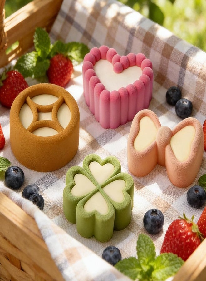 Fchil 6-Cavity Four-Leaf Clover Shape Silicone Molds for Mousse Cake Baking Chocolate Soap Crafts, 9.1 x 5.9 x 1.4 inches - Image 4