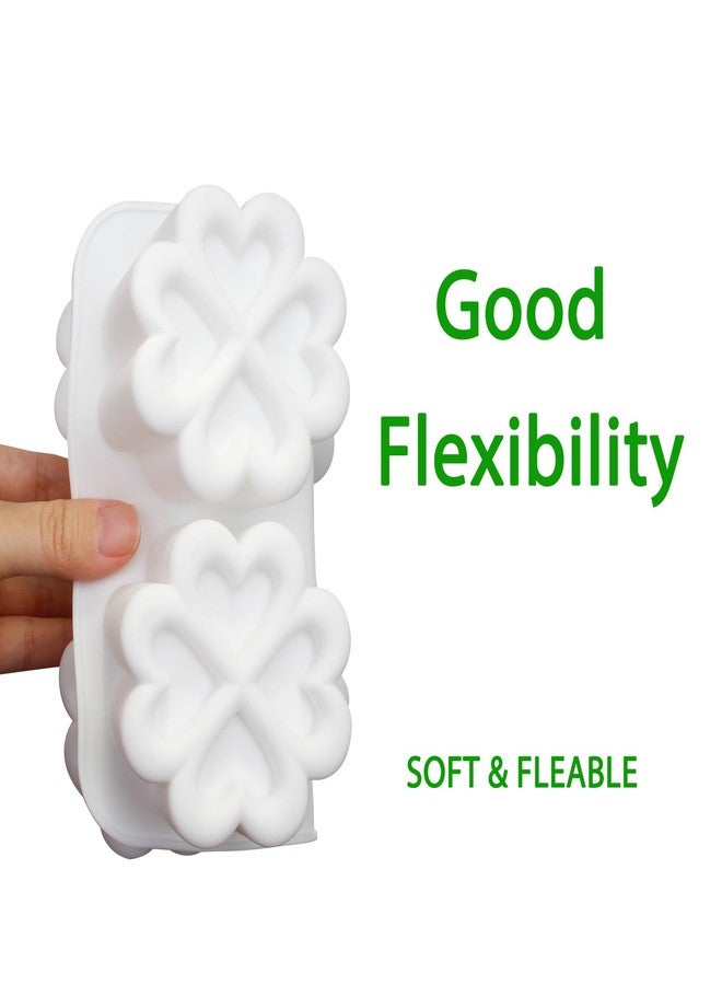 Fchil 6-Cavity Four-Leaf Clover Shape Silicone Molds for Mousse Cake Baking Chocolate Soap Crafts, 9.1 x 5.9 x 1.4 inches - Image 5