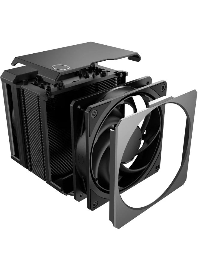 كولر ماستر مبرد الهواء Hyper 612 Apex – 6 أنابيب حرارية فائقة التوصيل (TDP 260W)، 2 × 120P مراوح 120mm Mobius، مبرد مدمج، بدون تداخل مع الذاكرة – متوافق مع مقبس AMD و Intel - Image 2