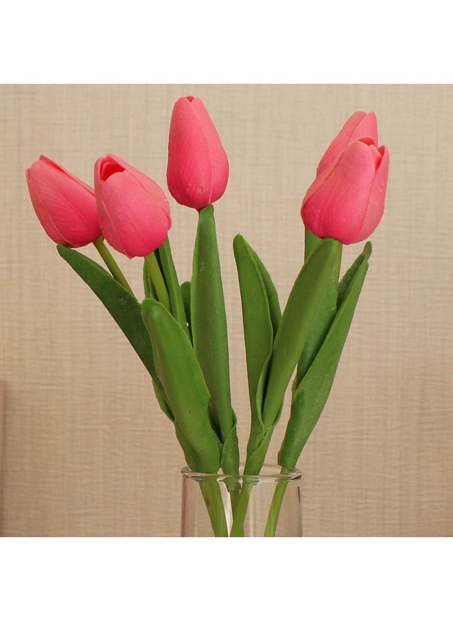 Tied Ribbons 5 Pcs Artificial Tulip Flowers Bunches For Vase (Pink, 34 Cm) Home Decoration Items For Living Room Corner Table Top Bedroom Wedding Party Decorative Gift (Vase Not Included) - Silk - pzsku/Z7C3896B44A7F3F9A730CZ/45/_/1737721288/61f470b3-551a-4813-a758-0eb04ff54fb9