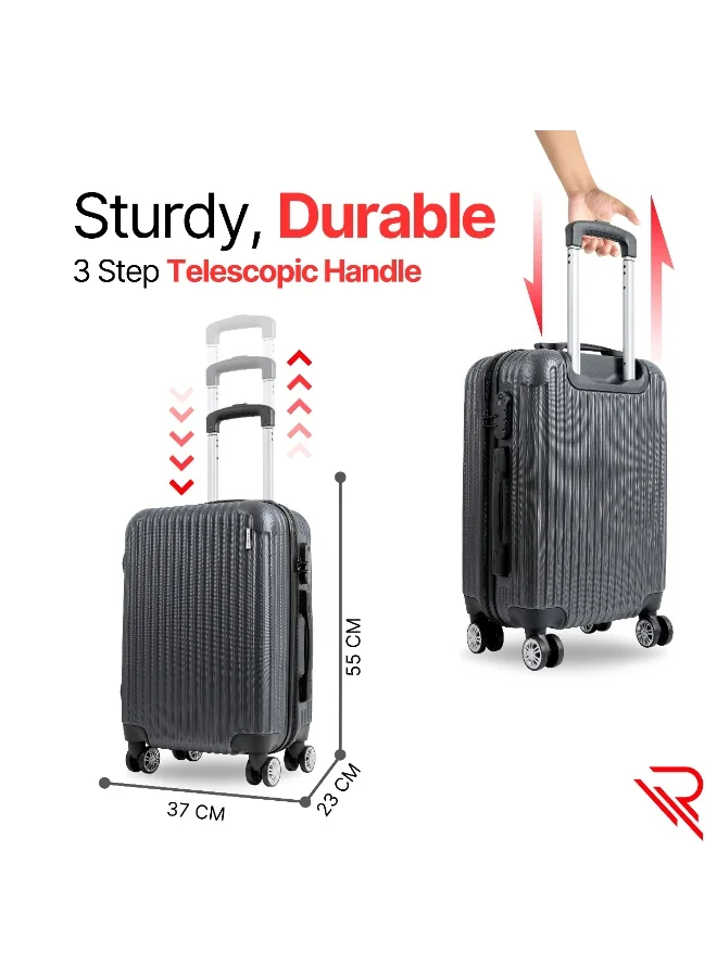 Reflection  Reflection ABS Cabin Luggage Airline Approved, Lightweight 20 Inch Luggage- 360° Silent Wheels, ABS Hard Suitcase Trolley, Spinner Wheels, Travel Luggage  (20-Inch , D.Grey)  | Best Price UAE