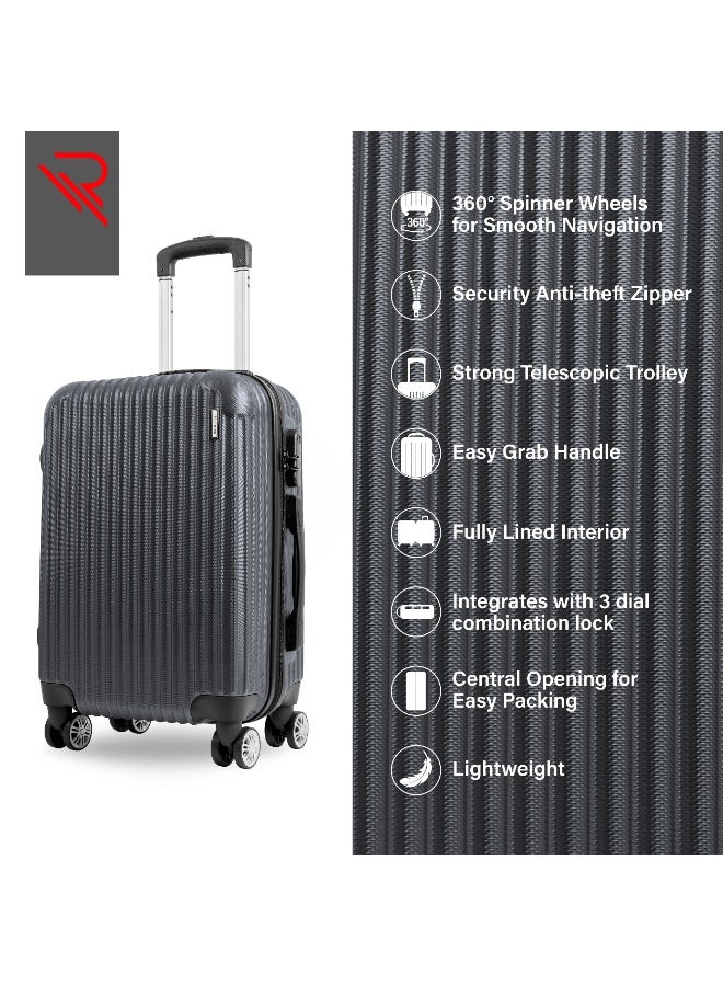 Reflection ABS Cabin Luggage Airline Approved, Lightweight 20 Inch Luggage- 360° Silent Wheels, ABS Hard Suitcase Trolley, Spinner Wheels, Travel Luggage  (20-Inch , D.Grey) - Image 4