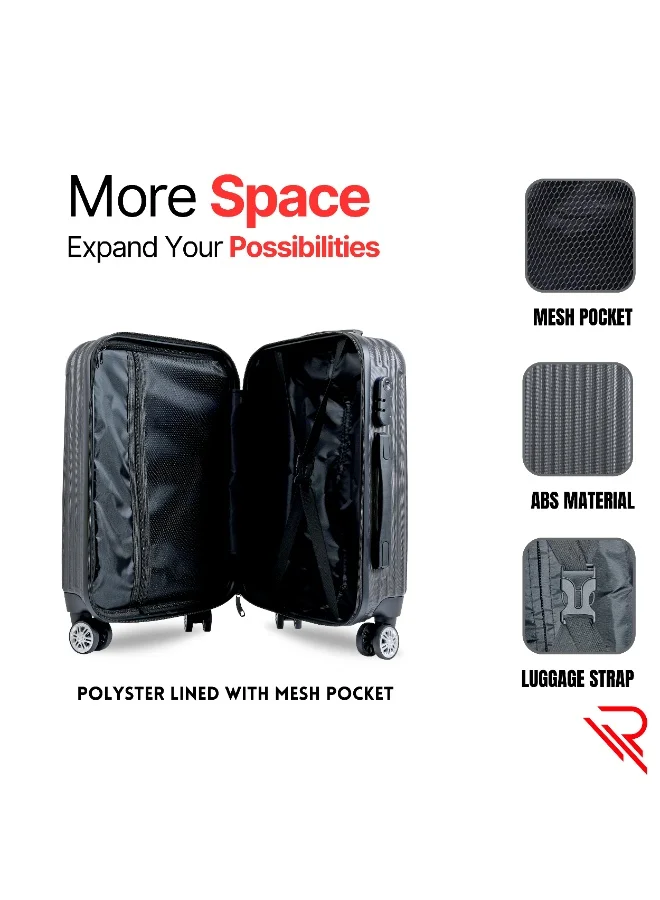 Reflection  Reflection ABS Cabin Luggage Airline Approved, Lightweight 20 Inch Luggage- 360° Silent Wheels, ABS Hard Suitcase Trolley, Spinner Wheels, Travel Luggage  (20-Inch , D.Grey)  | Best Price UAE