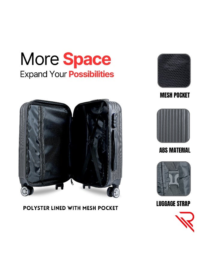 Reflection ABS Cabin Luggage Airline Approved, Lightweight 20 Inch Luggage- 360° Silent Wheels, ABS Hard Suitcase Trolley, Spinner Wheels, Travel Luggage  (20-Inch , D.Grey) - Image 3