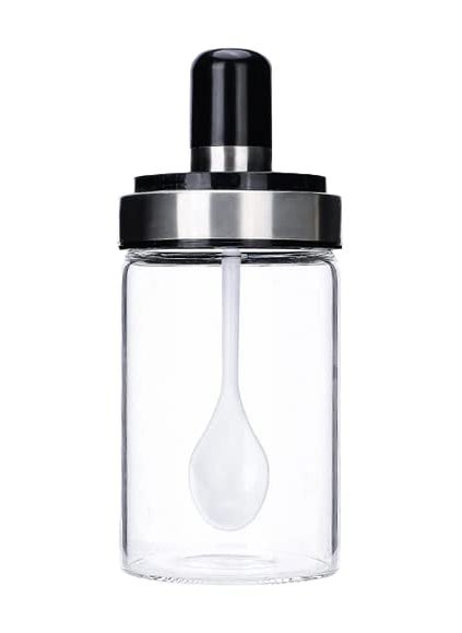 STAR WORK - Star Work- 250Ml Glass Seasoning Container Oil/Honey Dispenser Bottle Kitchen Castor Stainless Steel Seasoning Bottle Kitchen Product (Oil Brush) - Pack Of 1 - Clear - Image 1