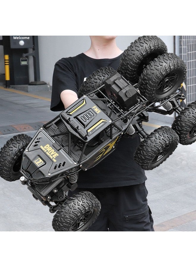 Oversized Remote Control Car Drift Off-Road Vehicle Four-wheel Drive Climbing Big Foot High Speed Racing Boy Charging Toy Car-Color:Extra Large High-speed Eight-wheel Six-wheel Drive [alloy Version] Domineering Black-Scale:With Four Sets Of Rechargeable Lithium Batteries + Charging Cable + Screwdriver  - Image 1