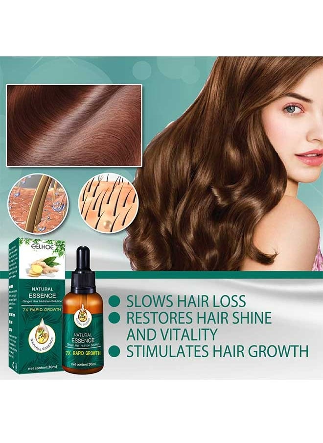 EELHOE - Natural Essence Ginger Hair Nutrition Solution 30ml, Has The Effect Of Slows Hair Loss, Restores Hair Shine And Vitality, Stimulates Hair Growth, Suitable For All Scalp Uses - Image 1