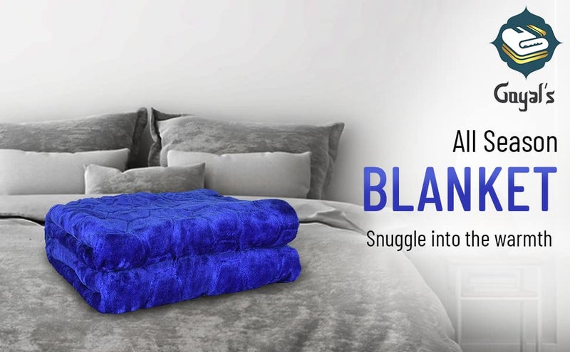 Goyal's Super Soft Mink Single Bed Blanket 500 TC, 63 X 85 Size | Weight 1.4 KG - Blue - Image 4