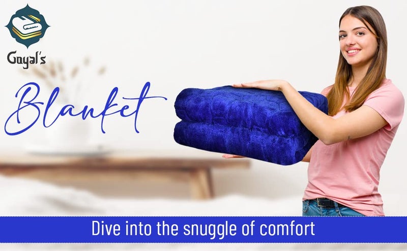Goyal's Super Soft Mink Single Bed Blanket 500 TC, 63 X 85 Size | Weight 1.4 KG - Blue - Image 2