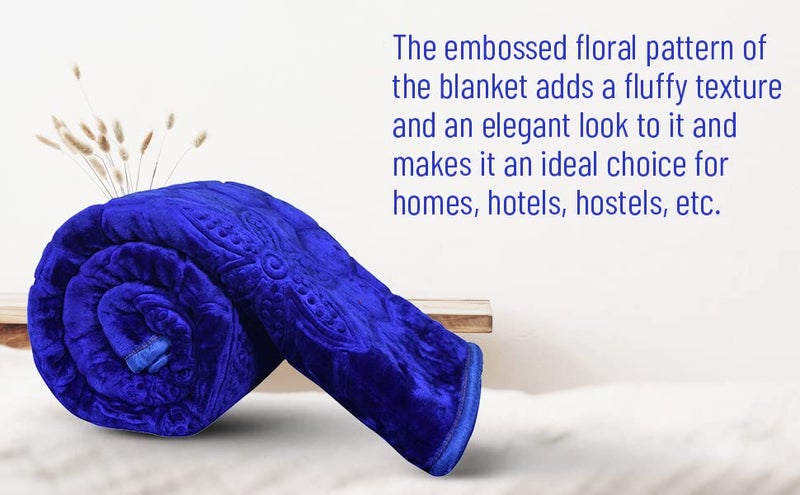 Goyal's Super Soft Mink Single Bed Blanket 500 TC, 63 X 85 Size | Weight 1.4 KG - Blue - Image 3