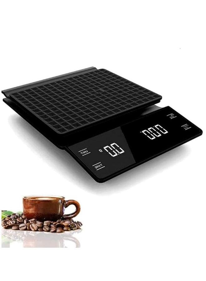 HOMESTAR Coffee Scale With Timer Kitchen Pour Over V60 Drip Digital LCD Display For Cooking Baking Waterproof Mat Weight Up To 3000G 0.1G Steps  - Image 1