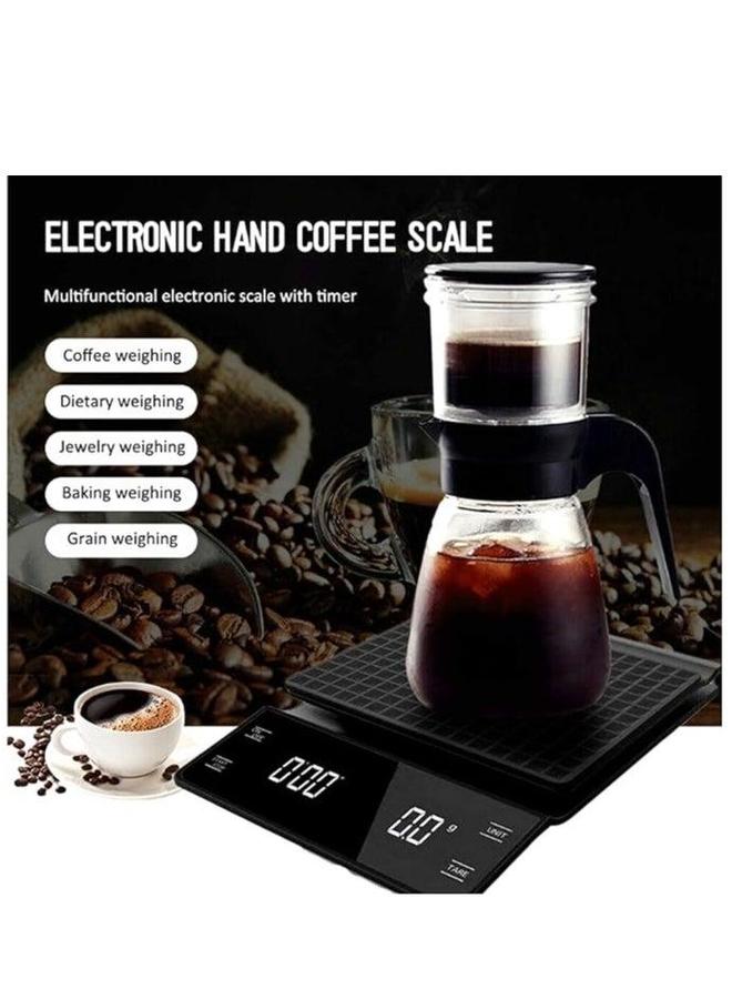 HOMESTAR Coffee Scale With Timer Kitchen Pour Over V60 Drip Digital LCD Display For Cooking Baking Waterproof Mat Weight Up To 3000G 0.1G Steps  - Image 4