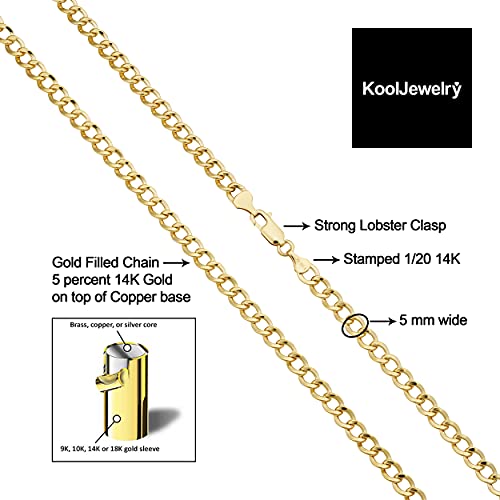 Kooljewelry سلسلة كول جيويلري للبالغين غير محددة الجنس - سلسلة قلادة من الذهب عيار 14 قيراط مملوءة بالذهب - Image 3