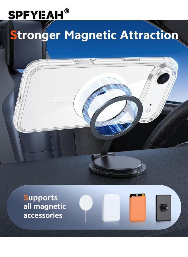 SPFYEAH [3-in-1] iPhone 17 Air Case with HD Tempered Glass Screen Protector & Camera Lens Protector, MagSafe-Compatible Rugged Shockproof Cover, Anti-Yellowing Clear Bumper Case, Anti-Scratch & Anti-Fingerprint Design (Clear Magnetic) - Image 4