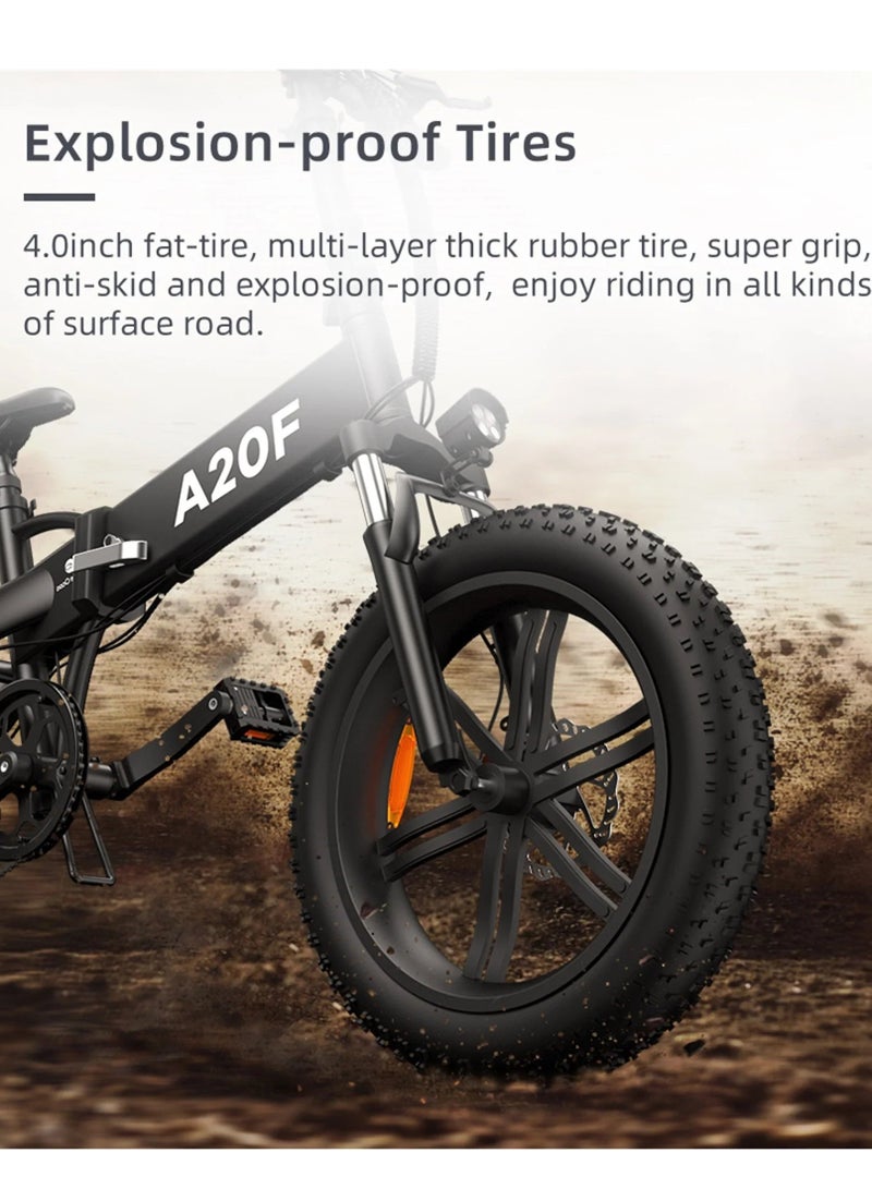 كروني دراجة جبلية كهربائية A20f 500 واط، بطارية 36 فولت/14.5 أمبير/ساعة، مدى 50-70 كم، أقصى سرعة 20-30 كم/ساعة، إطارات للطرق الوعرة، تعليق أمامي، نظام تحكم مزدوج الوضع، فرامل قرصية، شاشة LCD، منفذ شحن USB، سعة وزن 120 كجم، إطار من سبائك الألومنيوم، دراجة إلكترونية قابلة للطي من 3 أجزاء للبالغين، دراجة إلكترونية للتنقل، خفيفة الوزن ومتينة، وقت شحن سريع 5-6 ساعات، مثالية للاستخدام في جميع التضاريس، دراجة كهربائية عالية الأداء للمغامرات الحضرية والوعرة. - Image 3