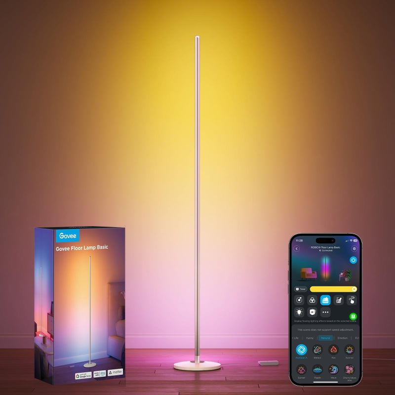 Govee RGBIC Floor Lamp Basic LED Corner Lamp Works with Alexa 1000lm Modern Floor Lamp with Music Sync and 16 Million DIY Colors Color Changing Standing Lamp for Bedroom Living Room - Image 2
