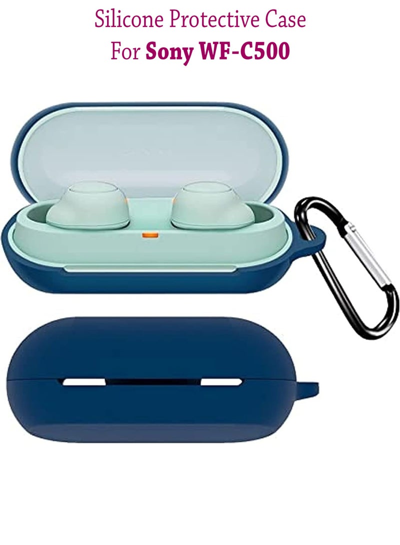 Silicone Protective Case Cover For Sony WF-C500 - Dark Blue - Image 1