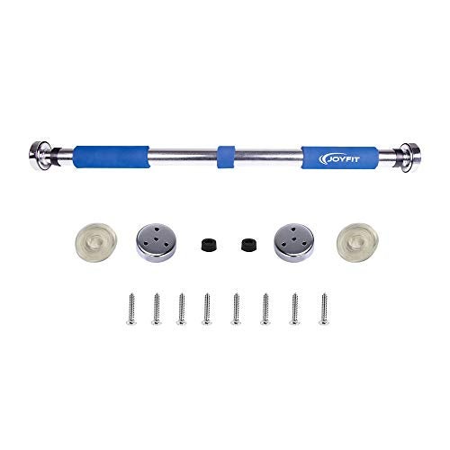Joyfit Home Exercise Pull Up Bar|Door Safety Cap With Perfect Door Frame Fit | Chin up Bar with Easy Installation Guide | Adjustable Size upto 95 cm | Upper & Lower Body Exercises Men & Women (Blue) - Image 1