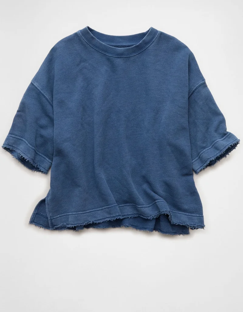 American Eagle  AE Boxy Short-Sleeve Sweatshirt for Women | Best Price UAE