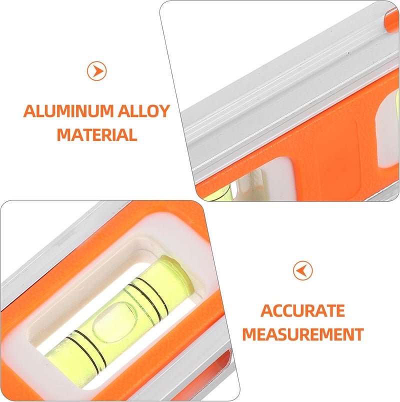 TIDTALEO Aluminum Alloy Level Bubble Measuring Tool High Precision Horizontal Leveler for Engineering and Home Renovation with 45° 90° 180° Bubbles, Mini Portable Construction Spirit Level - Image 3