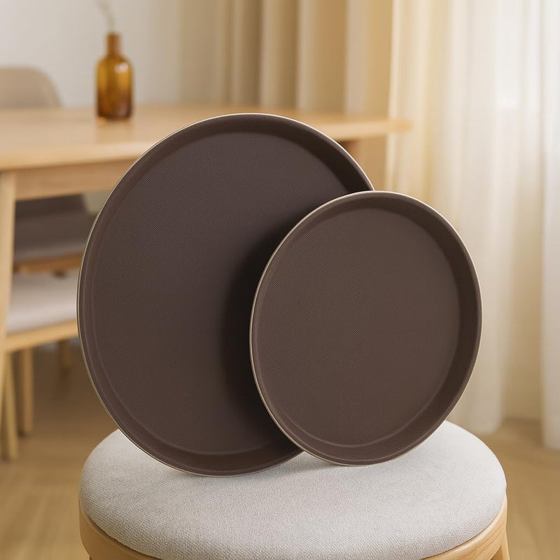 BS B&S Round Non-Slip Plastic Serving Tray 3 pc Set (35 cm) - Image 4