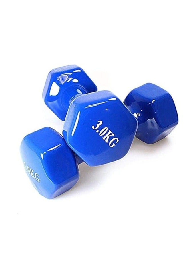 في سبورت دمبل حديد مطلي بالفينيل بوزن 3 كجم ، مجموعه من قطعتين ، من في سبورت - Image 1