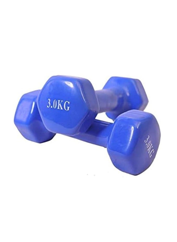 في سبورت دمبل حديد مطلي بالفينيل بوزن 3 كجم ، مجموعه من قطعتين ، من في سبورت - Image 2