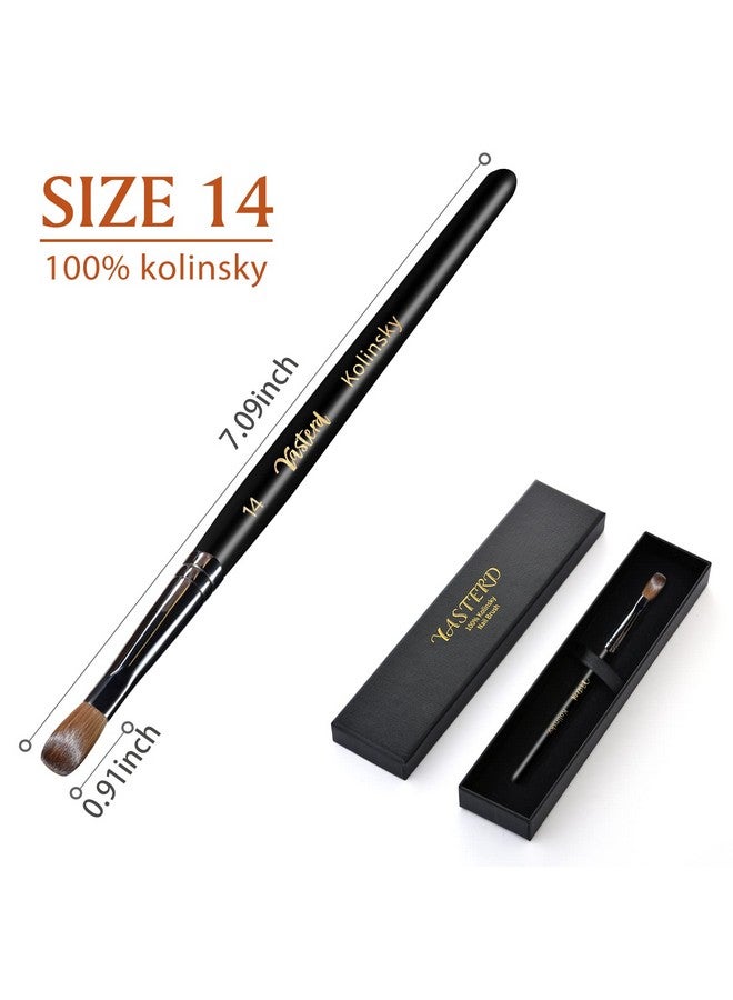 Yasterd Acrylic Nail Brush 100% Kolinsky Acrylic Brushes For Nails Size 14 Oval Crimped Shaped Nail Brushes For Acrylic Application Black Wood Handle Professional Nail Art Powder Brush Manicure Tool - Image 3