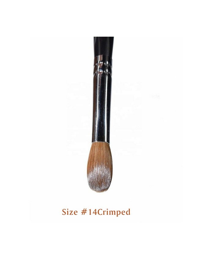 Yasterd Acrylic Nail Brush 100% Kolinsky Acrylic Brushes For Nails Size 14 Oval Crimped Shaped Nail Brushes For Acrylic Application Black Wood Handle Professional Nail Art Powder Brush Manicure Tool - Image 2