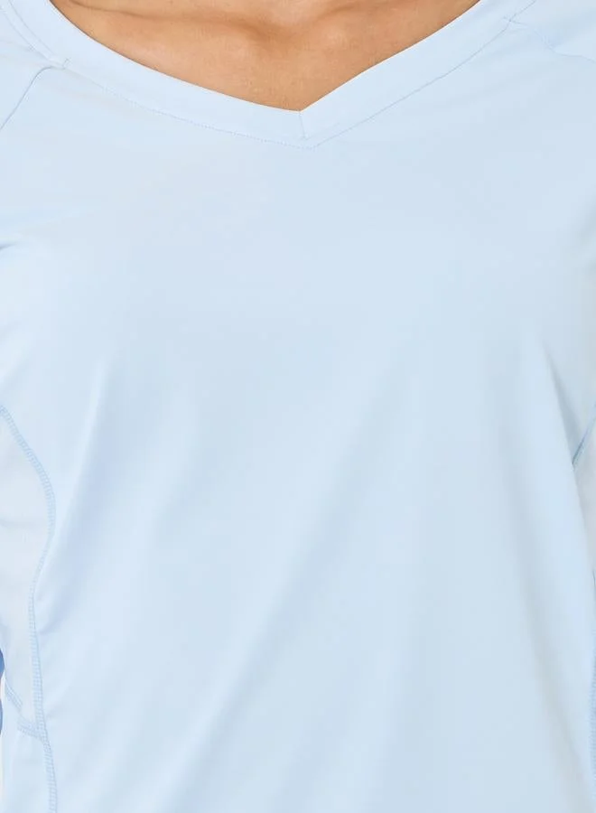 Styli Active  Back Inverted U Shape Mesh Insert Long Sleeve Top for Women | Best Price UAE